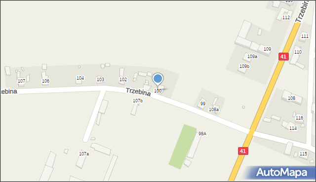 Trzebina, Trzebina, 100, mapa Trzebina