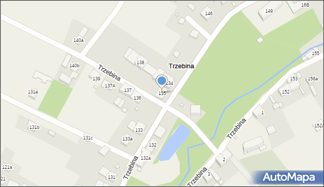 Trzebina, Trzebina, 135, mapa Trzebina