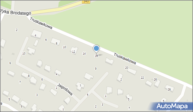 Trzebnica, Truskawkowa, 16, mapa Trzebnica