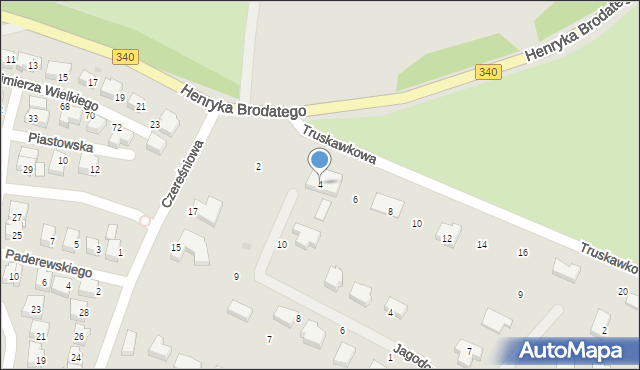 Trzebnica, Truskawkowa, 4, mapa Trzebnica