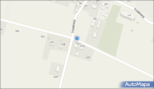 Trzebnice, Trzebnice, 100b, mapa Trzebnice