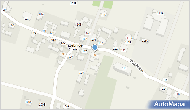 Trzebnice, Trzebnice, 109, mapa Trzebnice