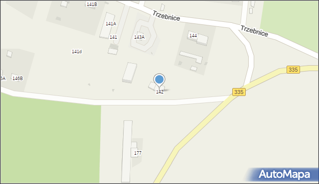 Trzebnice, Trzebnice, 142, mapa Trzebnice