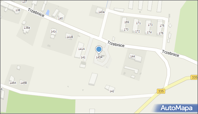 Trzebnice, Trzebnice, 143A, mapa Trzebnice