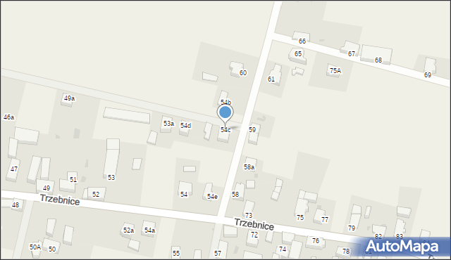 Trzebnice, Trzebnice, 54c, mapa Trzebnice