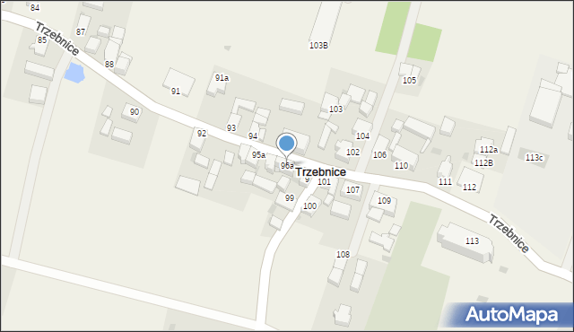 Trzebnice, Trzebnice, 96a, mapa Trzebnice