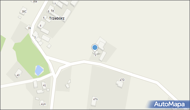 Trzebórz, Trzebórz, 1, mapa Trzebórz