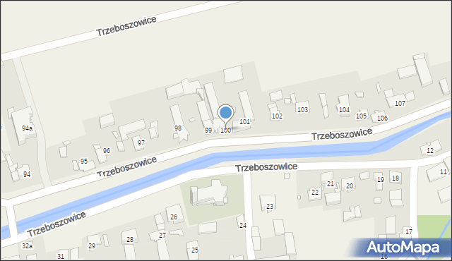 Trzeboszowice, Trzeboszowice, 100, mapa Trzeboszowice