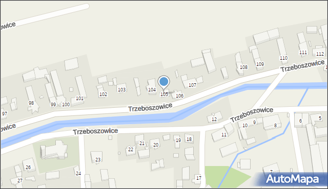 Trzeboszowice, Trzeboszowice, 105, mapa Trzeboszowice