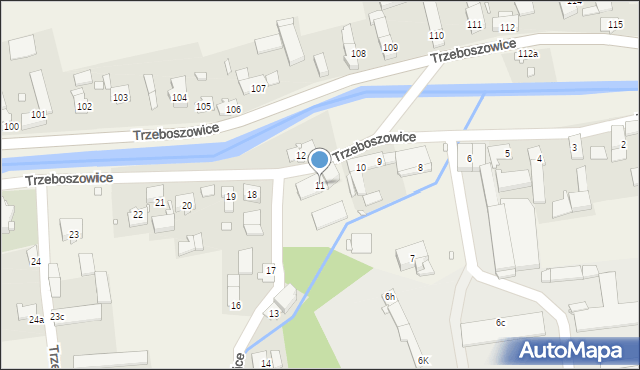 Trzeboszowice, Trzeboszowice, 11, mapa Trzeboszowice