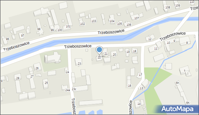 Trzeboszowice, Trzeboszowice, 22, mapa Trzeboszowice