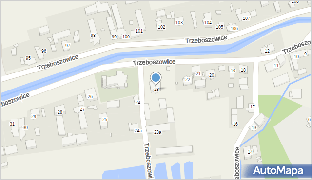 Trzeboszowice, Trzeboszowice, 23, mapa Trzeboszowice