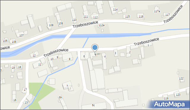 Trzeboszowice, Trzeboszowice, 5, mapa Trzeboszowice