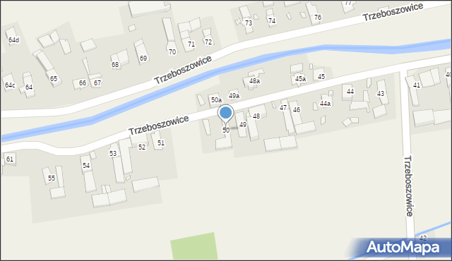 Trzeboszowice, Trzeboszowice, 50, mapa Trzeboszowice