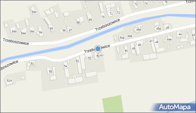 Trzeboszowice, Trzeboszowice, 51, mapa Trzeboszowice