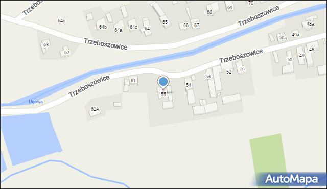 Trzeboszowice, Trzeboszowice, 55, mapa Trzeboszowice