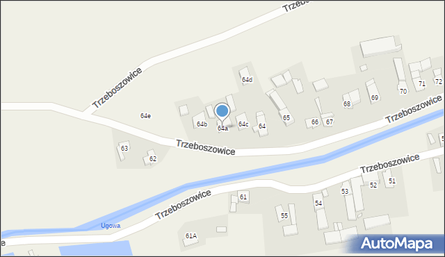 Trzeboszowice, Trzeboszowice, 64a, mapa Trzeboszowice