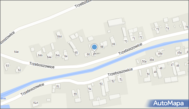 Trzeboszowice, Trzeboszowice, 67, mapa Trzeboszowice