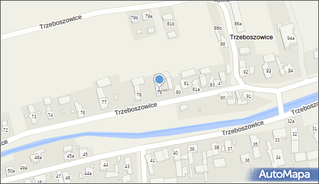 Trzeboszowice, Trzeboszowice, 79, mapa Trzeboszowice