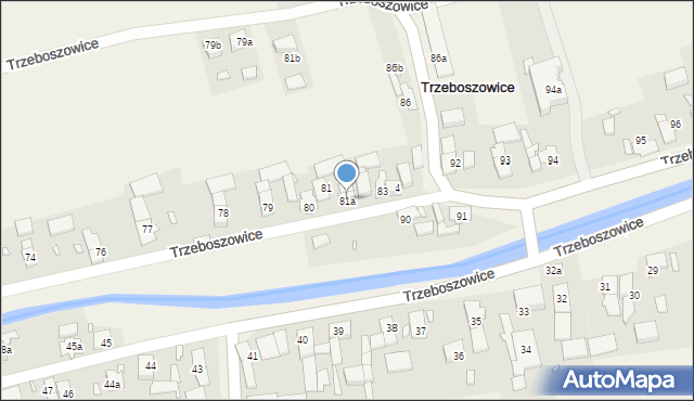 Trzeboszowice, Trzeboszowice, 81a, mapa Trzeboszowice