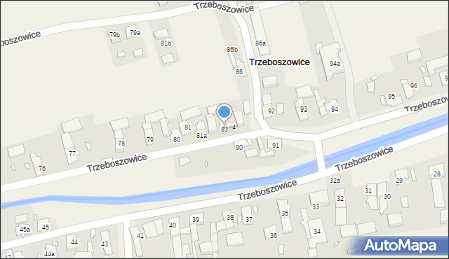 Trzeboszowice, Trzeboszowice, 83, mapa Trzeboszowice