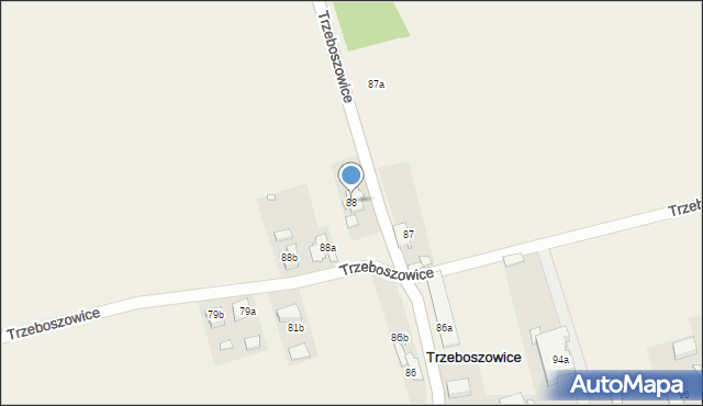 Trzeboszowice, Trzeboszowice, 88, mapa Trzeboszowice