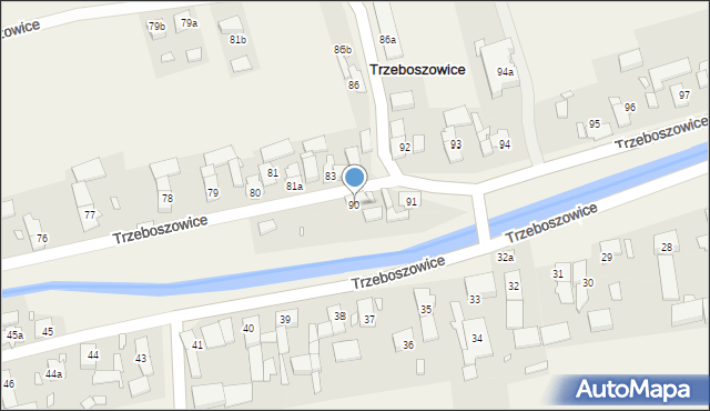 Trzeboszowice, Trzeboszowice, 90, mapa Trzeboszowice