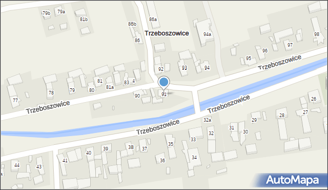 Trzeboszowice, Trzeboszowice, 91, mapa Trzeboszowice