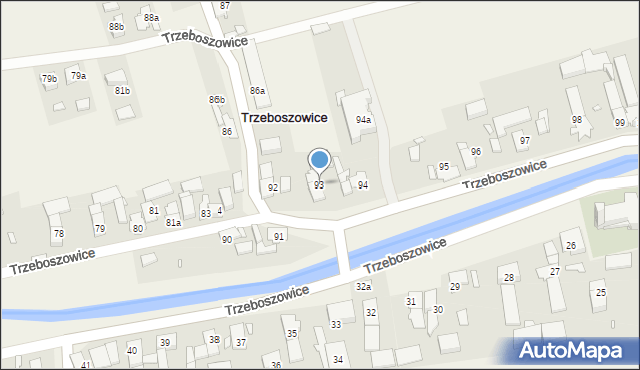 Trzeboszowice, Trzeboszowice, 93, mapa Trzeboszowice