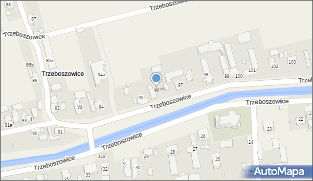 Trzeboszowice, Trzeboszowice, 96, mapa Trzeboszowice