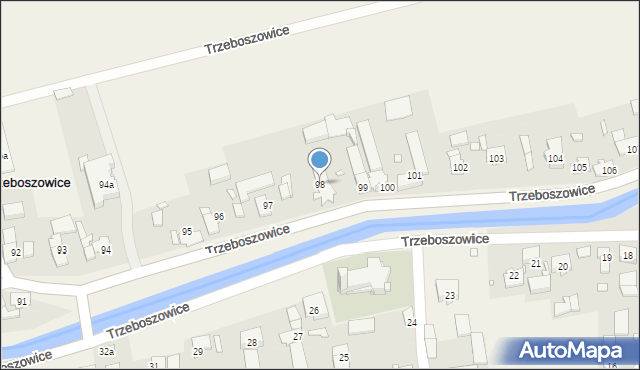 Trzeboszowice, Trzeboszowice, 98, mapa Trzeboszowice