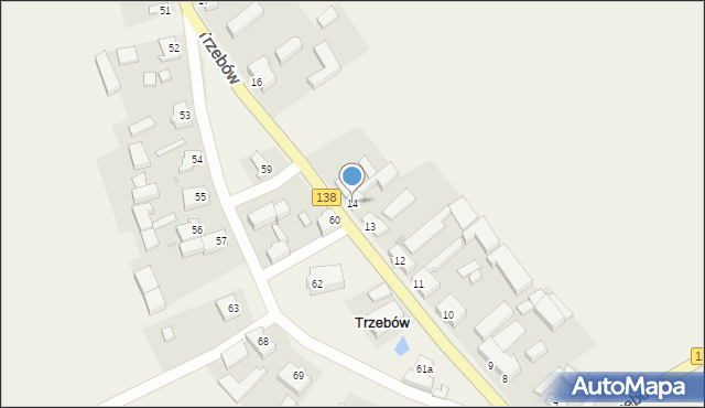 Trzebów, Trzebów, 14, mapa Trzebów