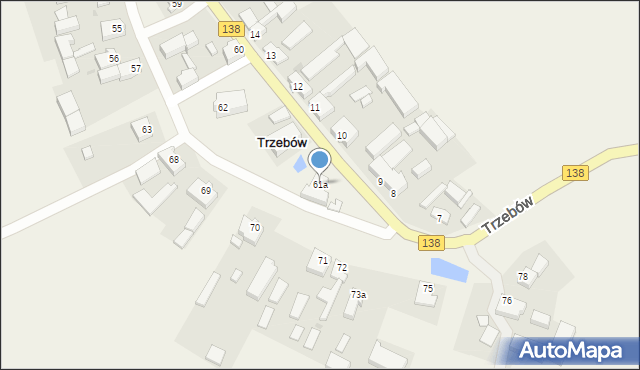 Trzebów, Trzebów, 61a, mapa Trzebów