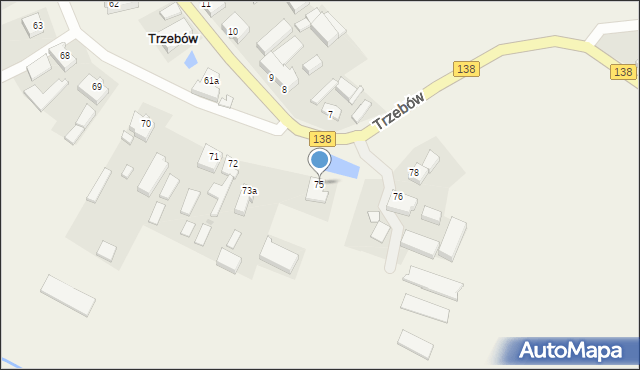 Trzebów, Trzebów, 75, mapa Trzebów