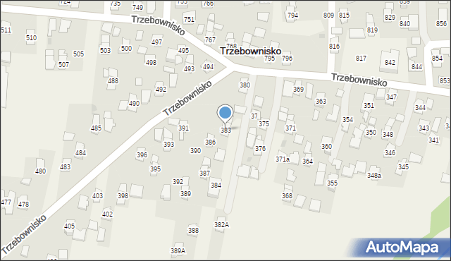 Trzebownisko, Trzebownisko, 383, mapa Trzebownisko