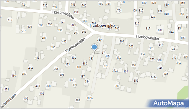 Trzebownisko, Trzebownisko, 383A, mapa Trzebownisko