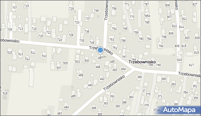 Trzebownisko, Trzebownisko, 497, mapa Trzebownisko