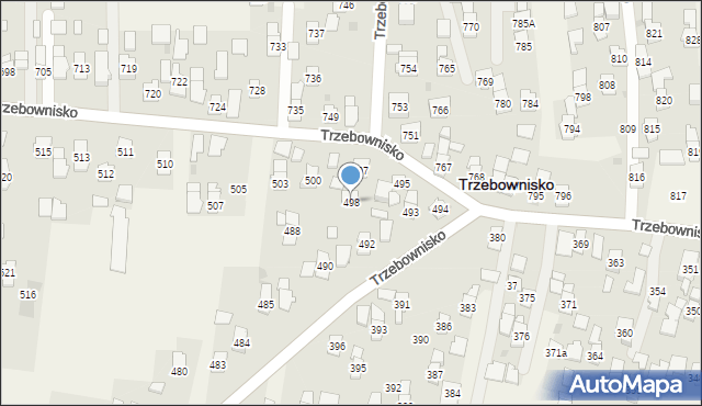 Trzebownisko, Trzebownisko, 498, mapa Trzebownisko