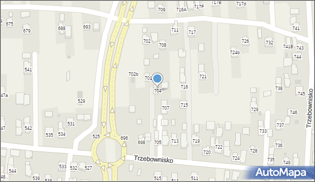 Trzebownisko, Trzebownisko, 704, mapa Trzebownisko