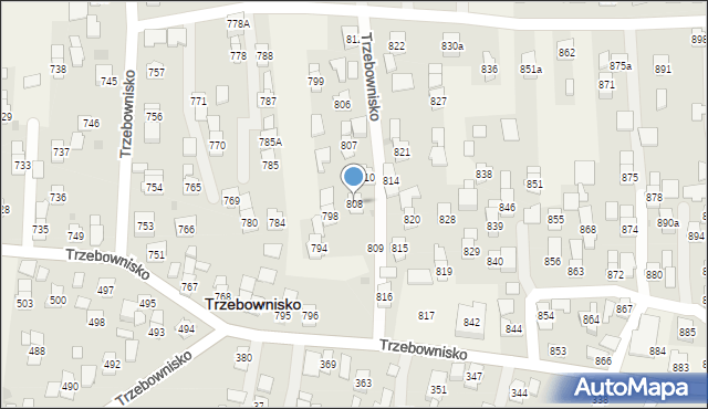 Trzebownisko, Trzebownisko, 808, mapa Trzebownisko