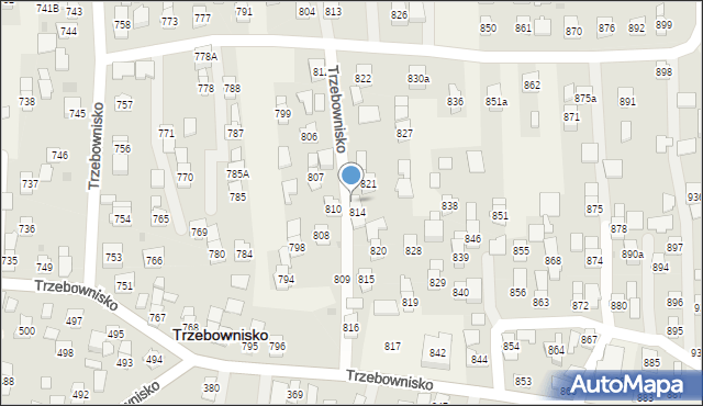 Trzebownisko, Trzebownisko, 814a, mapa Trzebownisko