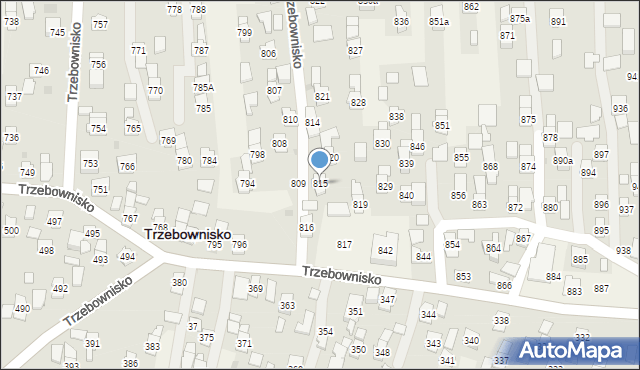 Trzebownisko, Trzebownisko, 815, mapa Trzebownisko