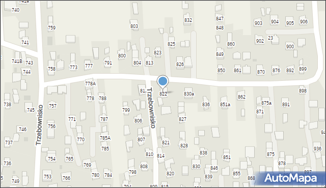 Trzebownisko, Trzebownisko, 822, mapa Trzebownisko