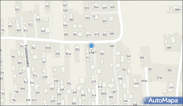 Trzebownisko, Trzebownisko, 875a, mapa Trzebownisko