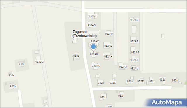 Trzebownisko, Trzebownisko, 932AB, mapa Trzebownisko