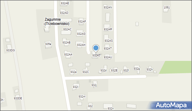 Trzebownisko, Trzebownisko, 932AJ, mapa Trzebownisko