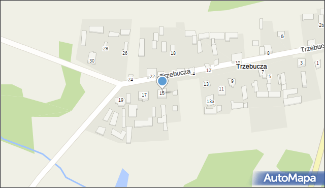 Trzebucza, Trzebucza, 15, mapa Trzebucza