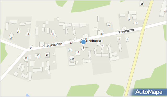 Trzebucza, Trzebucza, 9, mapa Trzebucza