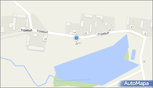 Trzebuń, Trzebuń, 13, mapa Trzebuń