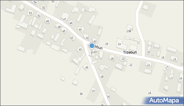 Trzebuń, Trzebuń, 27, mapa Trzebuń